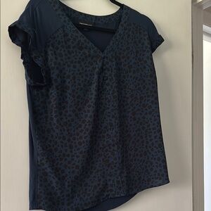 Patterned Navy Top
